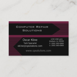 Pro Arrows Business Card, Black and Burgundy Card