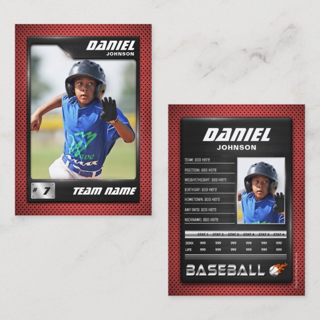 PRO Baseball Card with Stats Player Trading Card  (Front/Back)