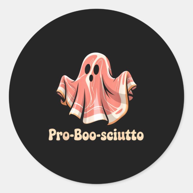Pro Boo Sciutto Funny Italian Halloween Ghost Pros Classic Round Sticker (Front)