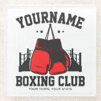 Pro Boxer ADD NAME Red Gloves Boxing Ring Training