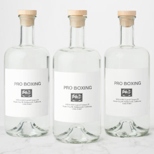 PRO BOXING LIQUOR BOTTLE LABEL