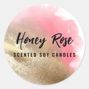 Pro Branding Gold Foil And Pink Candle Labels