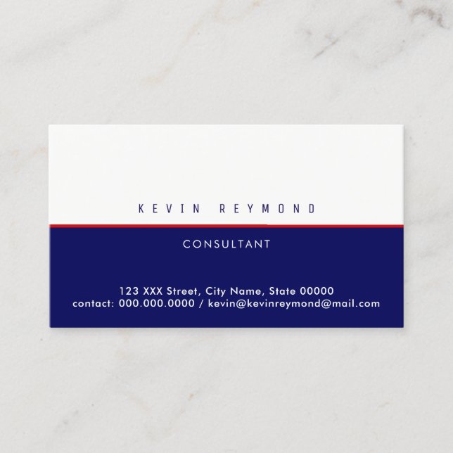 pro business card half blue / half white (Front)