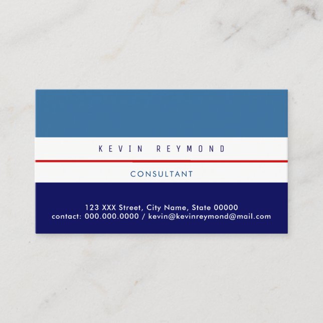 pro business card with two tones of blue (Front)