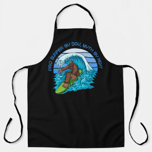 Pro By Day, Myth By Night Surfing Bigfoot Apron