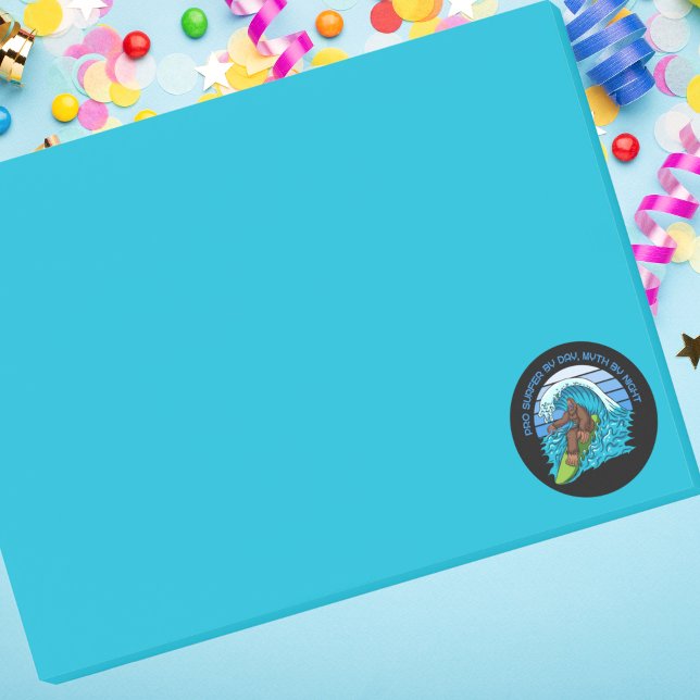 Pro By Day, Myth By Night Surfing Bigfoot Post-it Notes (Creator Uploaded)