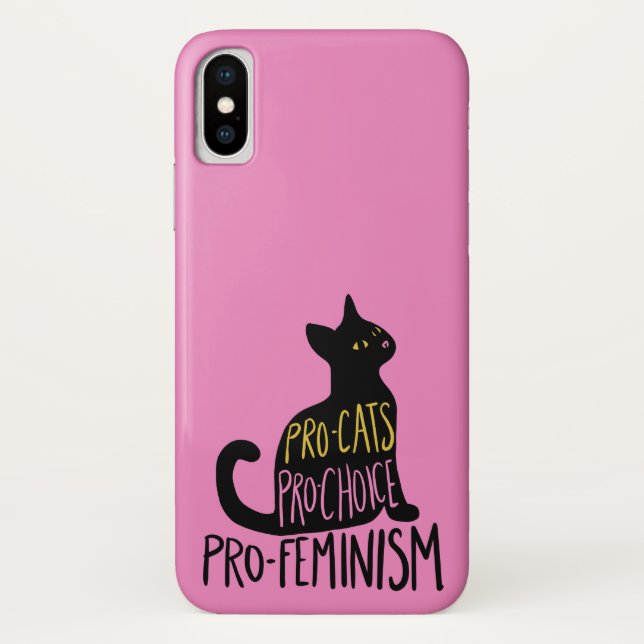 Pro-cats pro-choice pro-feminism black cat Case-Mate iPhone case (Back)