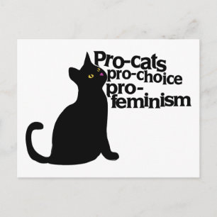 pro-cats pro-choice pro-feminism postcard