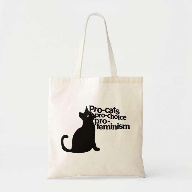 pro-cats pro-choice pro-feminism tote bag (Front)