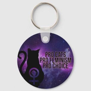 Pro Cats, Pro Feminism, Pro Choice. Key Ring