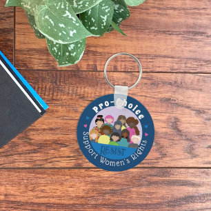 Pro-Choice Feminist Blue Keychain