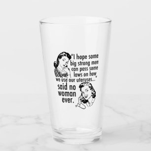 Pro Choice Humour Retro Political Cartoon Glass