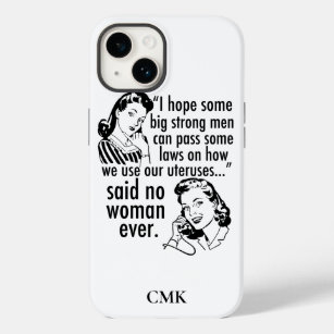 Pro Choice Political Cartoon Funny Feminist Custom Case-Mate iPhone 14 Case