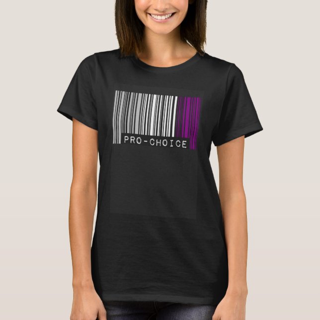 Pro Choice Pro Feminism Asexual Pride Flag Barcode T-Shirt (Front)