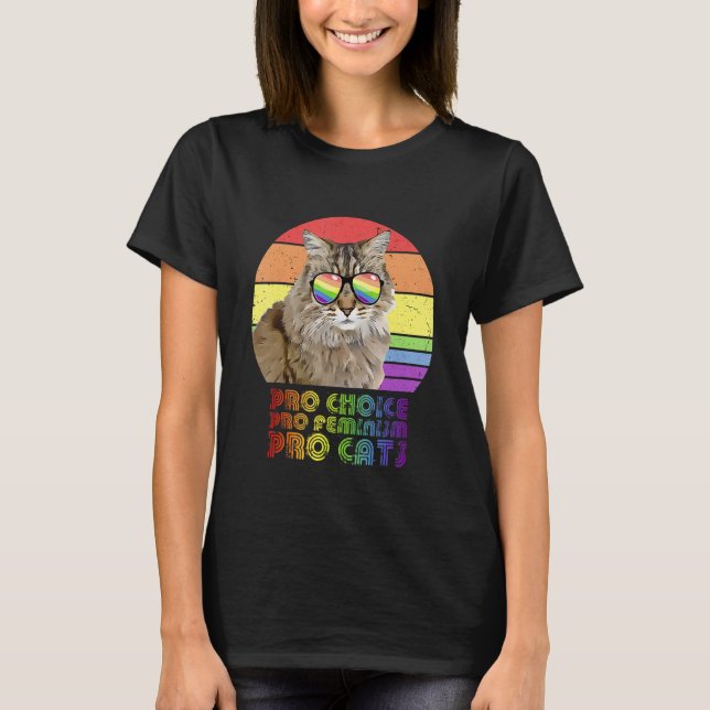 Pro Choice Pro Feminism Pro Cat Lgbtq Feminist 1 T-Shirt (Front)
