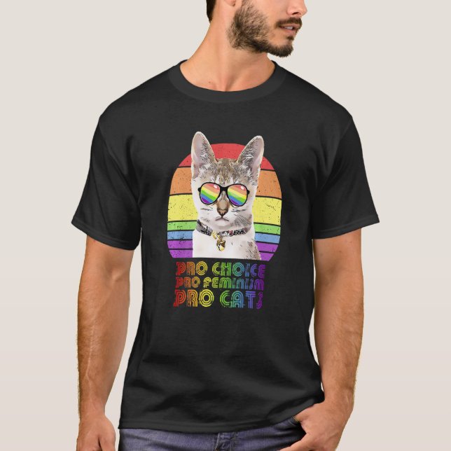 Pro Choice Pro Feminism Pro Cat Lgbtq Feminist  1 T-Shirt (Front)