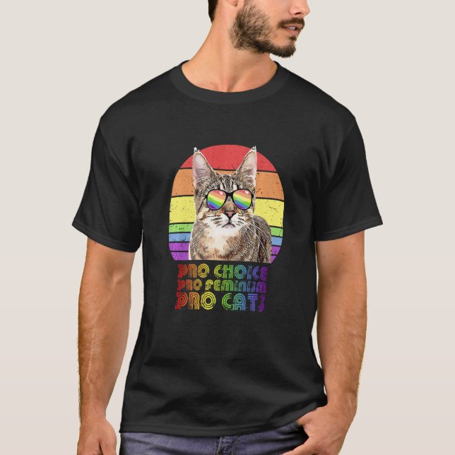 Pro Choice Pro Feminism Pro Cat Lgbtq Feminist  6 T-Shirt (Front)