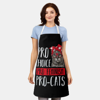 Pro Choice Pro Feminism Pro Cats Cat With Bandana Apron