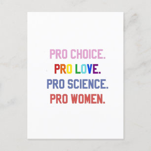 Pro-Choice Pro-Life Pro-Science Pro-Women Holiday Postcard