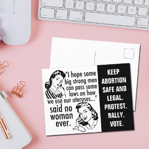 Pro Choice Quote Political Cartoon Feminist Humour Postcard