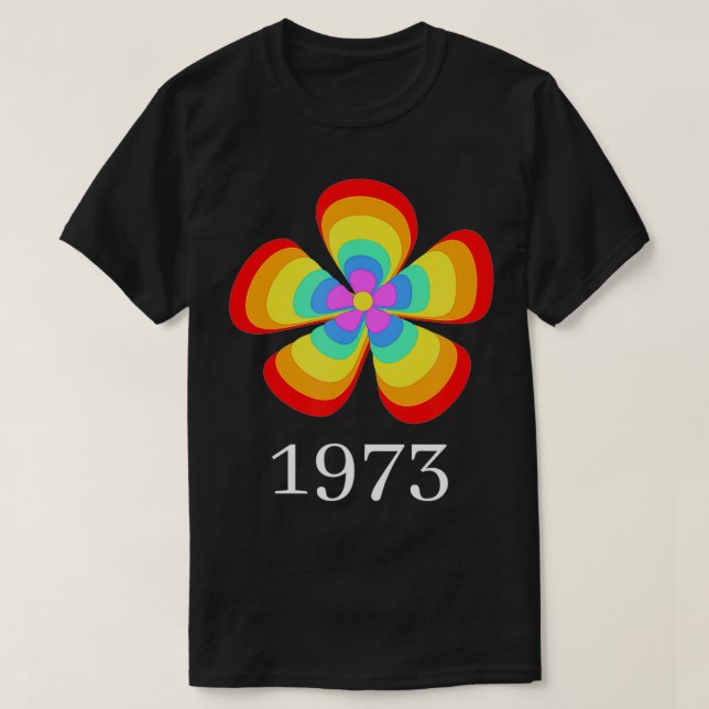 Pro Choice Rainbow 1973 Women's Rights Flower Colo T-Shirt (Design Front)