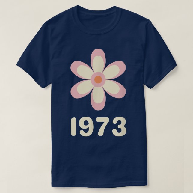 Pro Choice Retro Groovy 1873 Flower Feminism Vinta T-Shirt (Design Front)