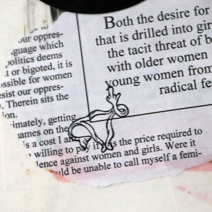 Pro-choice uterus flip off self-inking stamp
