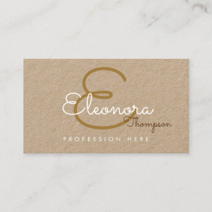 pro contact-card / original monogram on kraft business card
