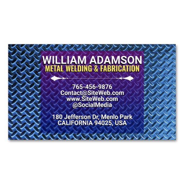 Pro Contractor | Metal Fabrication & Welding  Magnetic Business Card (Front)