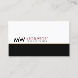pro corporate classy white & black monogram business card