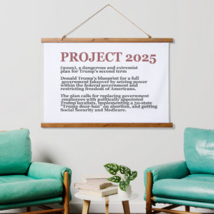 Pro Democracy Anti Project 2025 Republican Trump  Hanging Tapestry