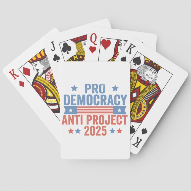 Pro Democracy Anti Project 2025 Republican Trump Playing Cards (Back)