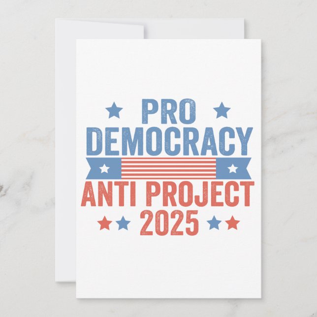 Pro Democracy Anti Project 2025 Republican Trump Thank You Card (Front)