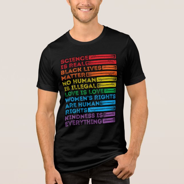 Pro Democracy Equality for all  Tri-Blend Shirt (Front)