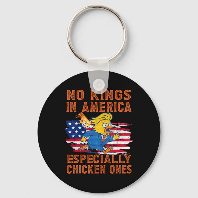 Pro-democracy No Kings In America Especially Chick Key Ring (Front)