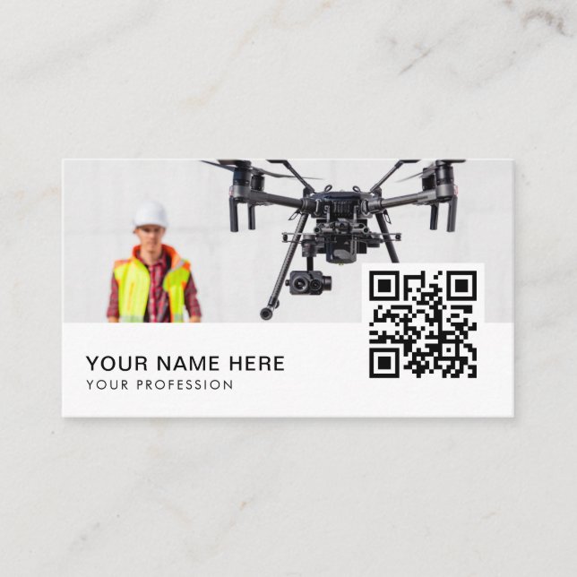 pro drone pilote QR Code  Business Card (Front)
