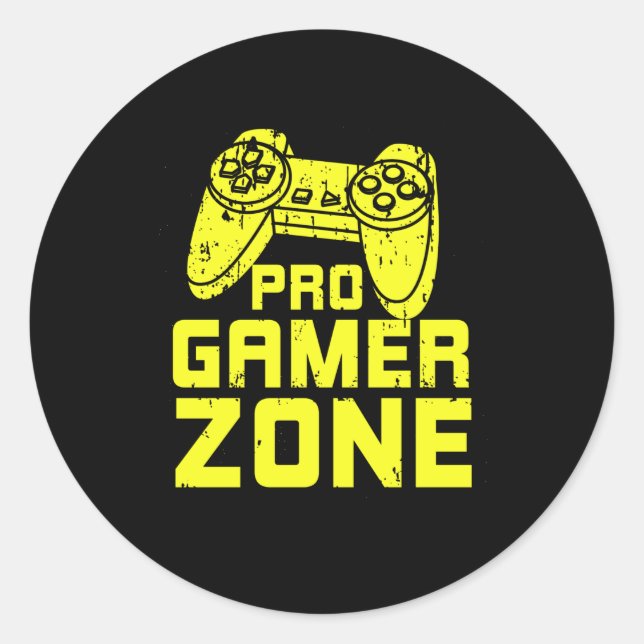 Pro Gamer Gaming Controller Gift Classic Round Sticker (Front)