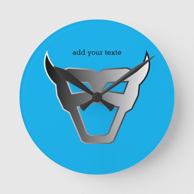 Pro Gamer Silver Emblem Round Clock (Front)