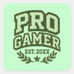 PRO GAMER — Varsity Chenille Patch Square Sticker