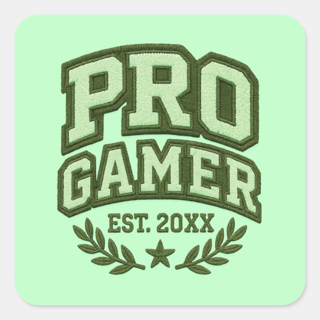 PRO GAMER — Varsity Chenille Patch Square Sticker (Front)