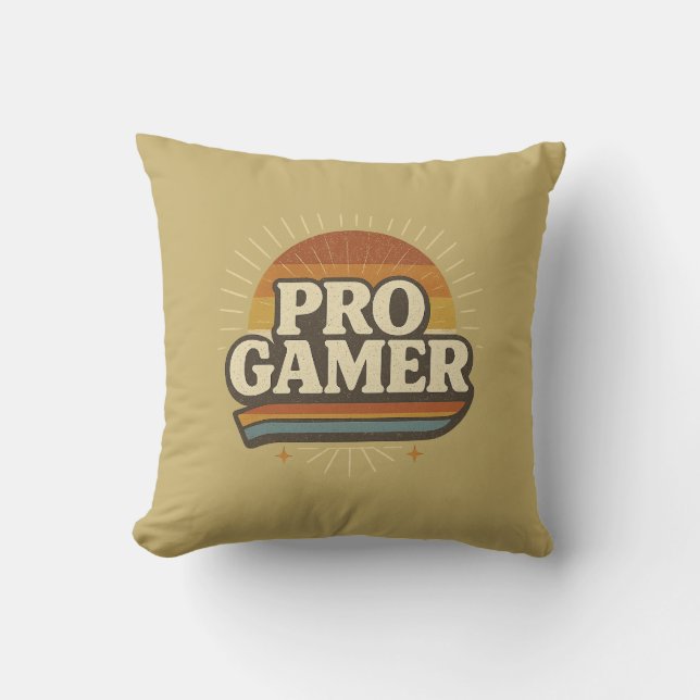 PRO GAMER — Vintage Sunset Badge Cushion (Front)