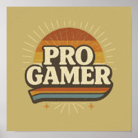 PRO GAMER — Vintage Sunset Badge