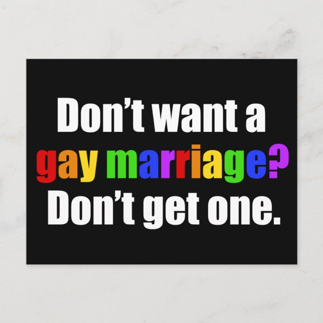 Pro Gay Marriage Postcard (Front)