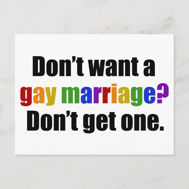 Pro Gay Marriage Postcard (Front)