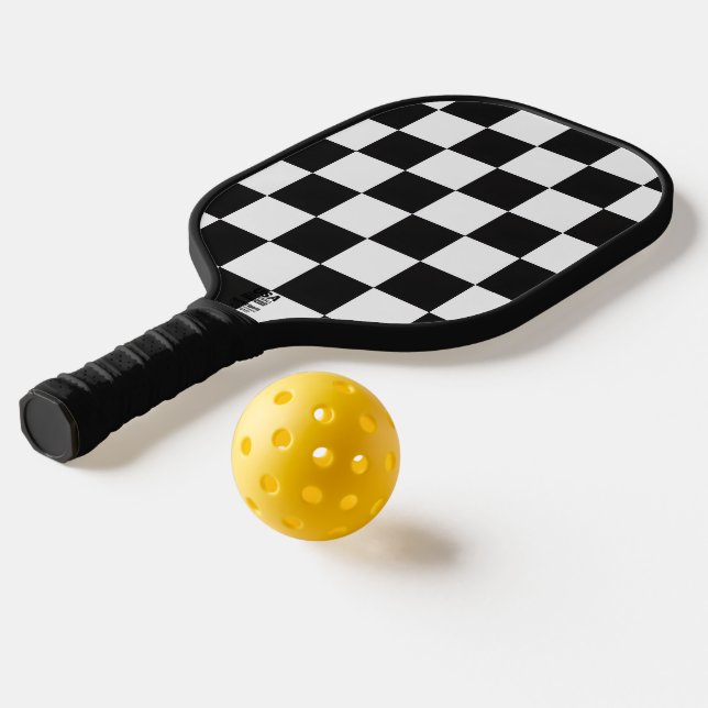 Pro Gear Black and White Checkered Pattern Pickleball Paddle (Laydown 2)