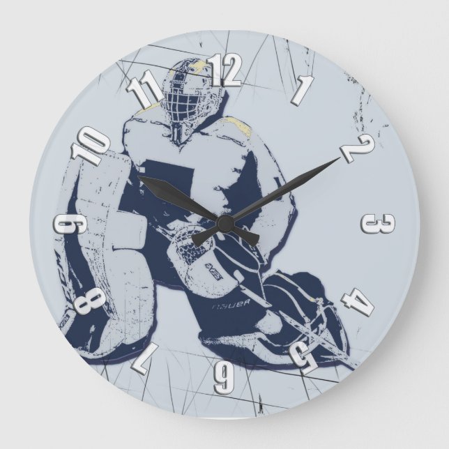 Pro Goalie - Ice Hockey Goalie Large Clock (Front)