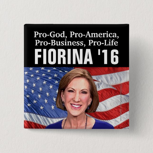 Pro-God, America, Business, Life Carly Fiorina 16 15 Cm Square Badge (Front)