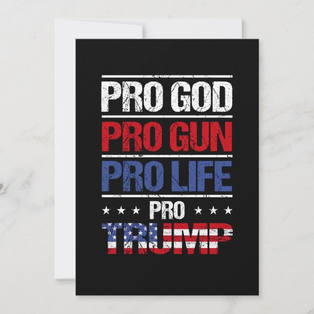 Pro God Pro Gun Pro Life Pro Trump Election Invitation (Front)