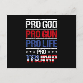 Pro God Pro Gun Pro Life Pro Trump Election Postcard