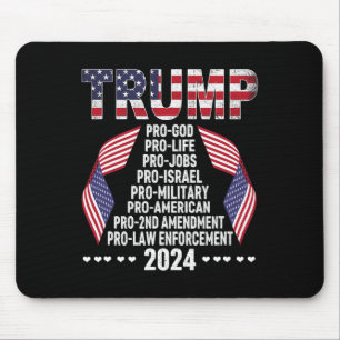 Pro God Pro Life Pro Jobs Pro Israel Pro Military Mouse Mat